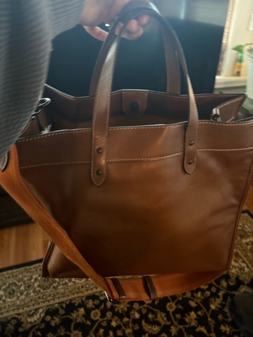 Coach Brown Leather Field 40 Embossed Tote with Adjustable Strap - Picture 12 of 12